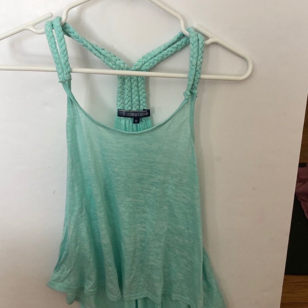 Neon green ocean drive tank top